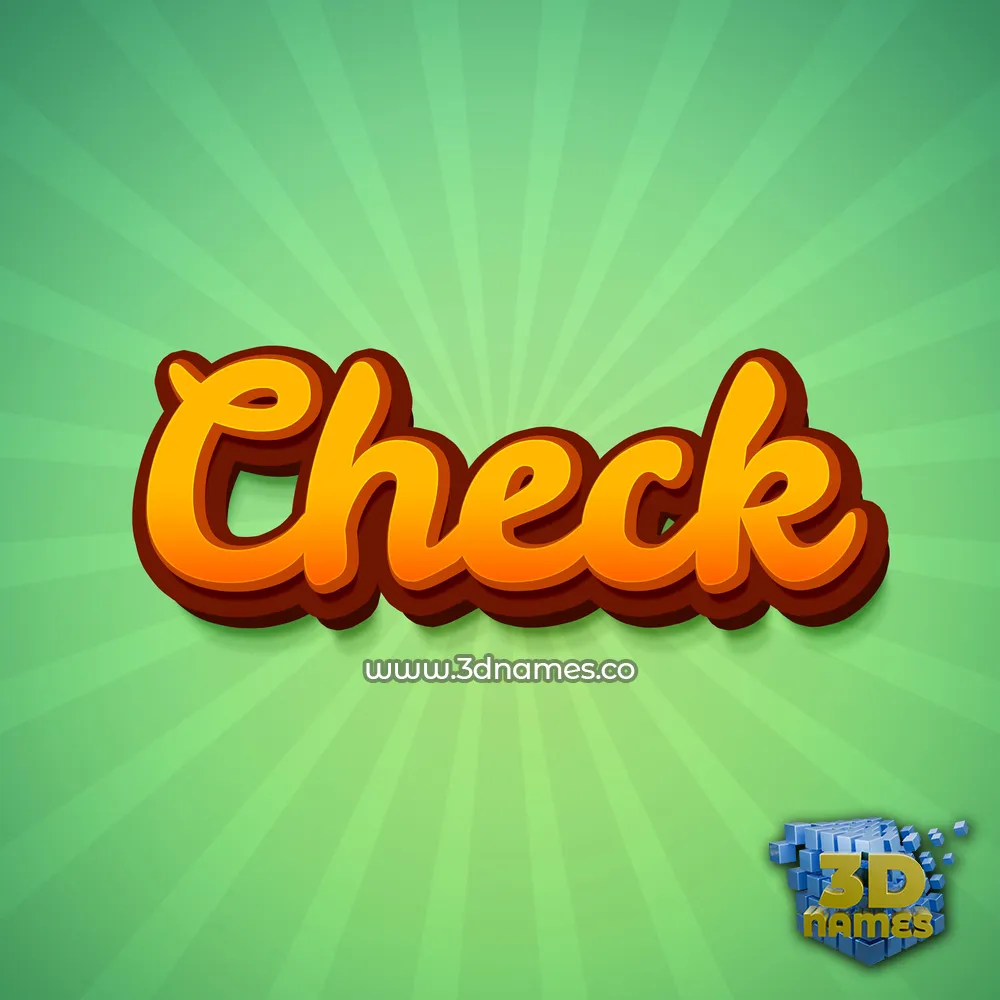 check in Green Rays style - 3D name wallpaper