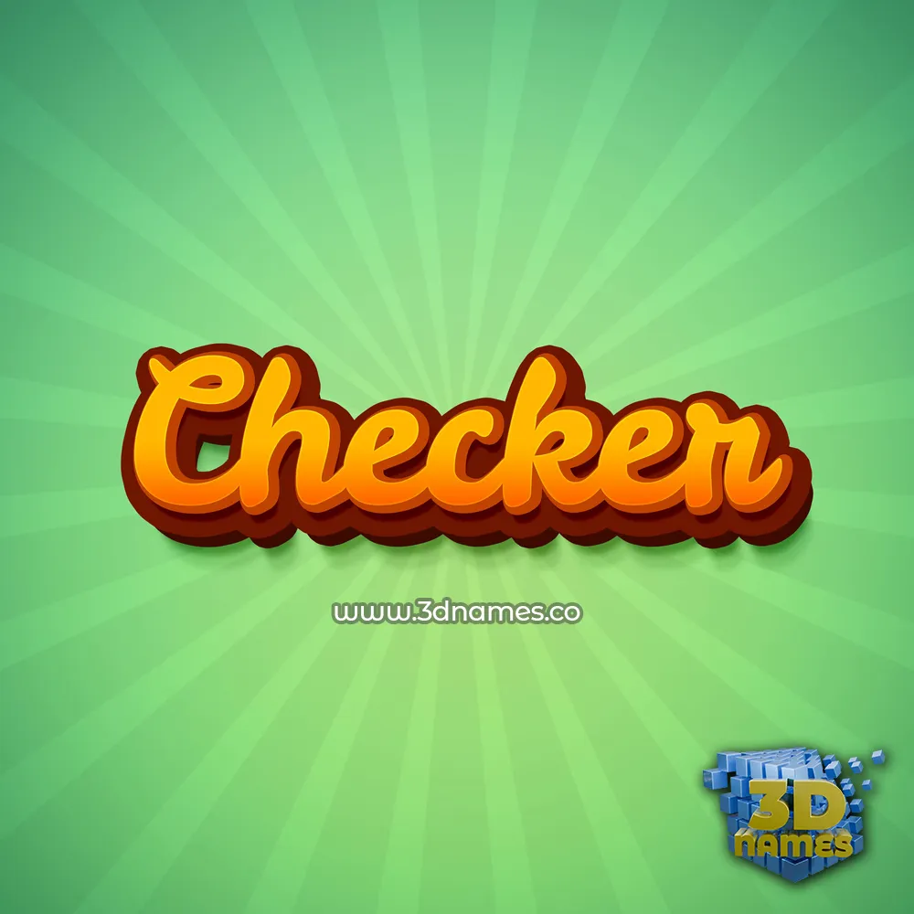 checker in Green Rays style - 3D name wallpaper