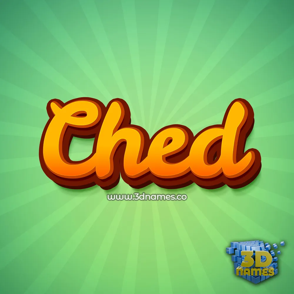 ched in Green Rays style - 3D name wallpaper