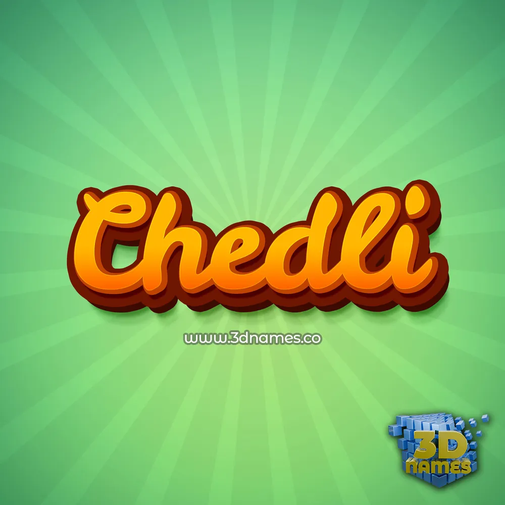 chedli in Green Rays style - 3D name wallpaper