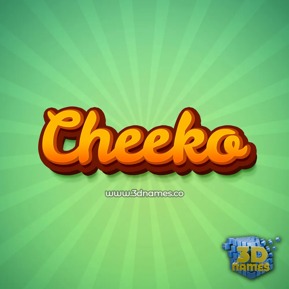 cheeko in Green Rays style - 3D name wallpaper