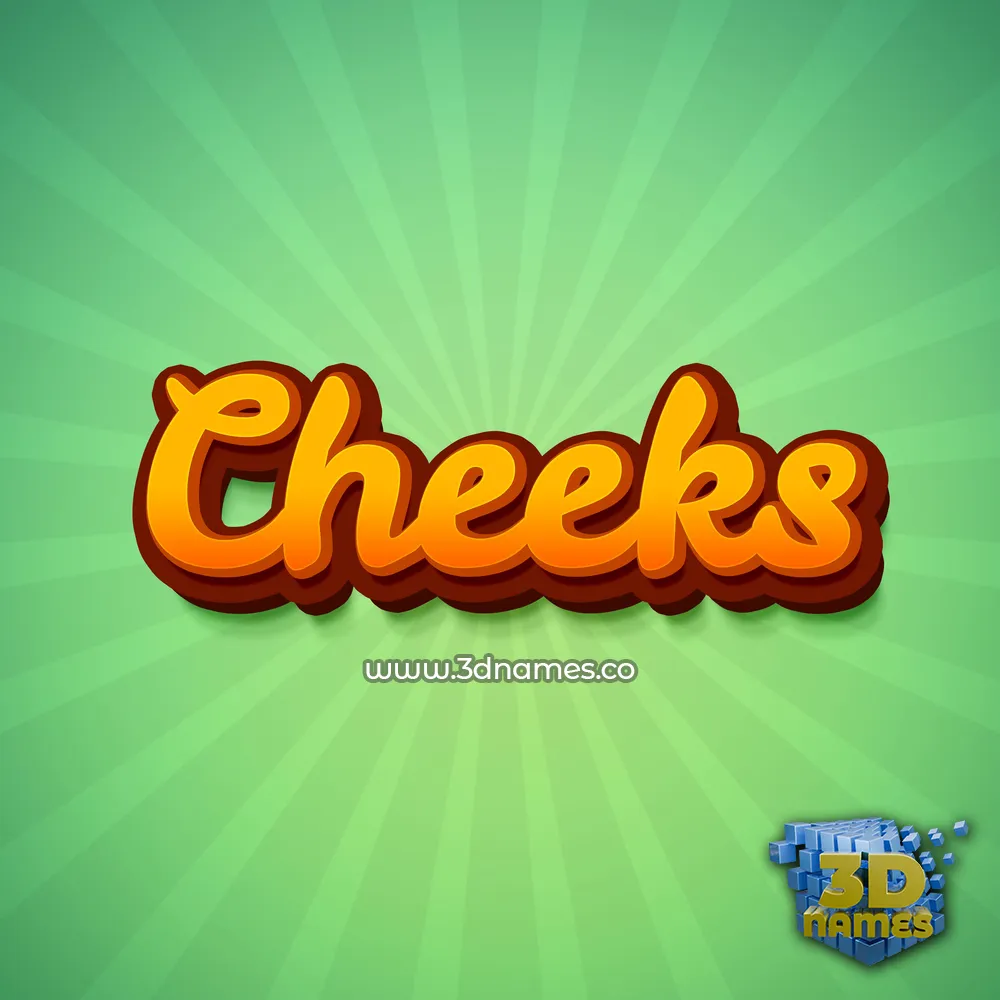 cheeks in Green Rays style - 3D name wallpaper