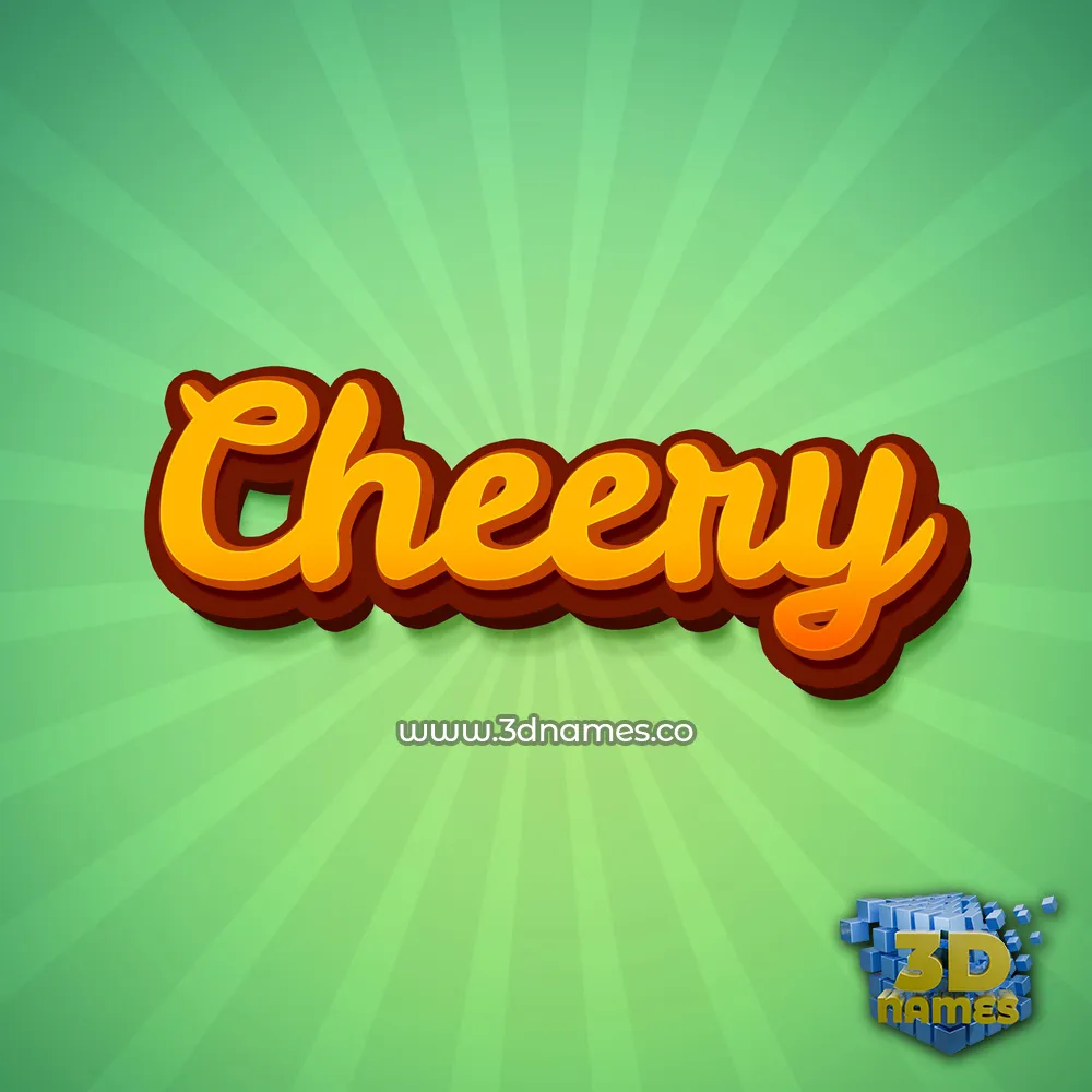 cheery in Green Rays style - 3D name wallpaper