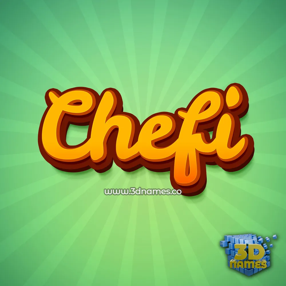 chefi in Green Rays style - 3D name wallpaper
