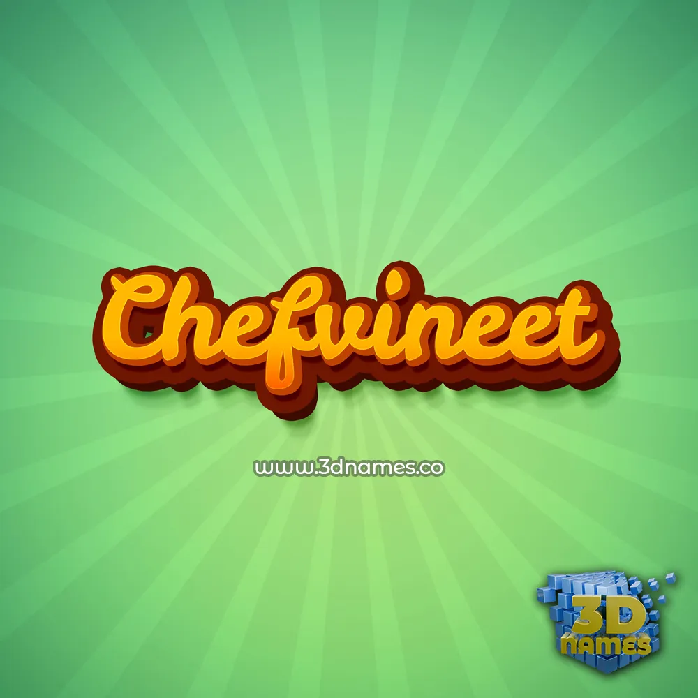 chefvineet in Green Rays style - 3D name wallpaper