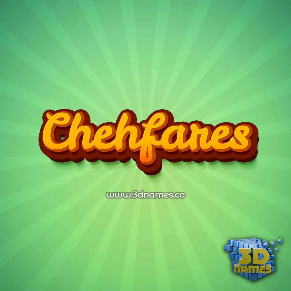 chehfares in Green Rays style - 3D name wallpaper