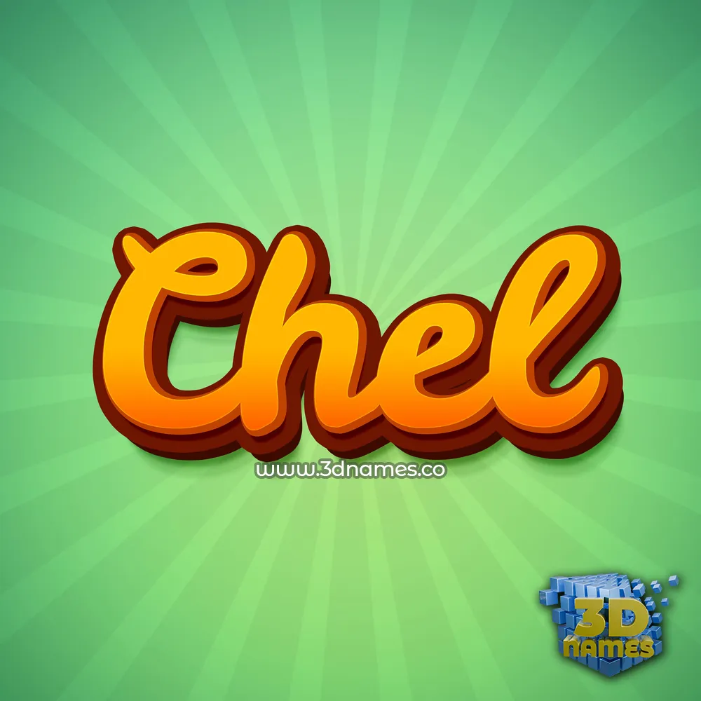 chel in Green Rays style - 3D name wallpaper