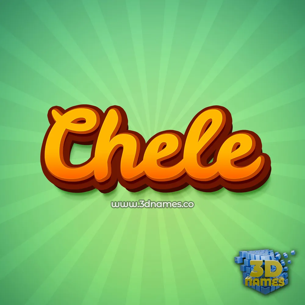 chele in Green Rays style - 3D name wallpaper