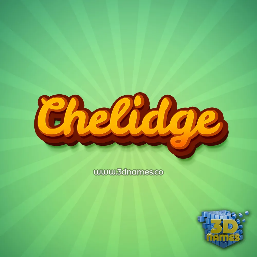 chelidge in Green Rays style - 3D name wallpaper