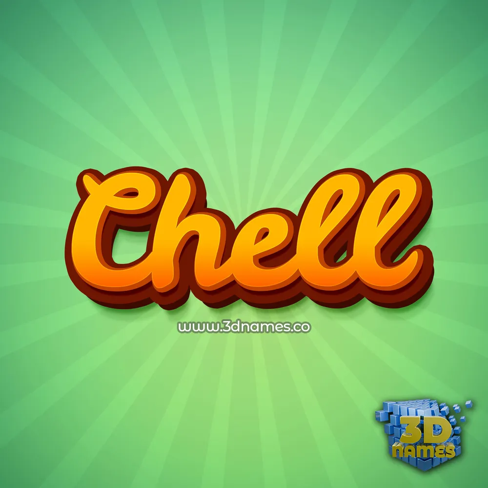 chell in Green Rays style - 3D name wallpaper