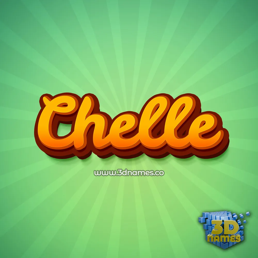 chelle in Green Rays style - 3D name wallpaper