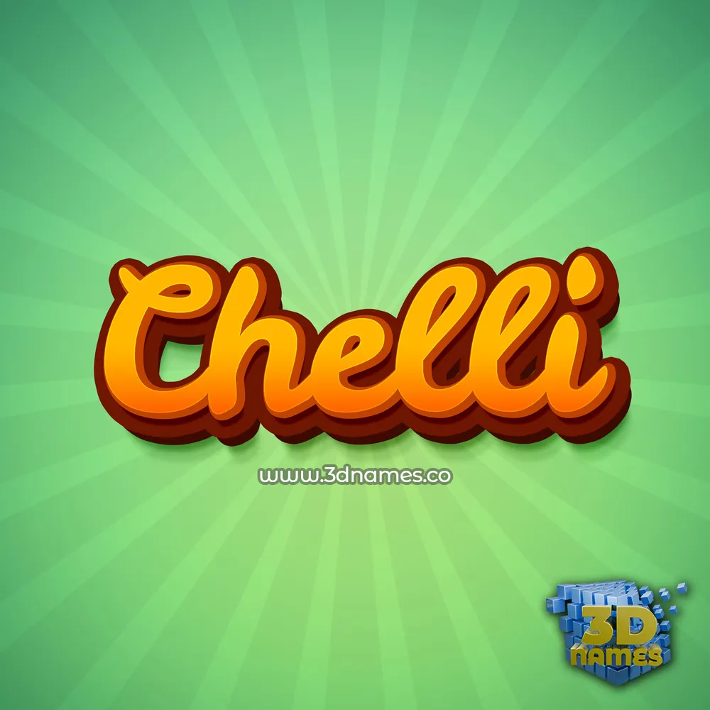 chelli in Green Rays style - 3D name wallpaper