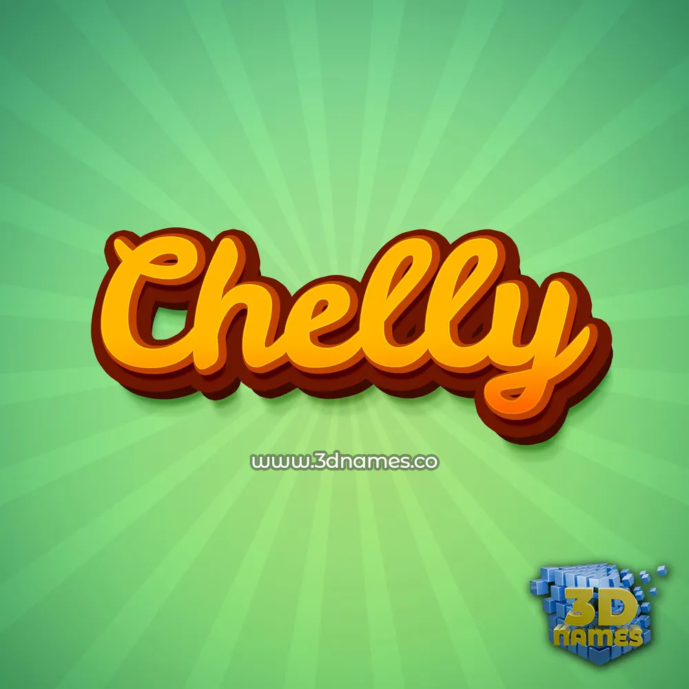 chelly in Green Rays style - 3D name wallpaper