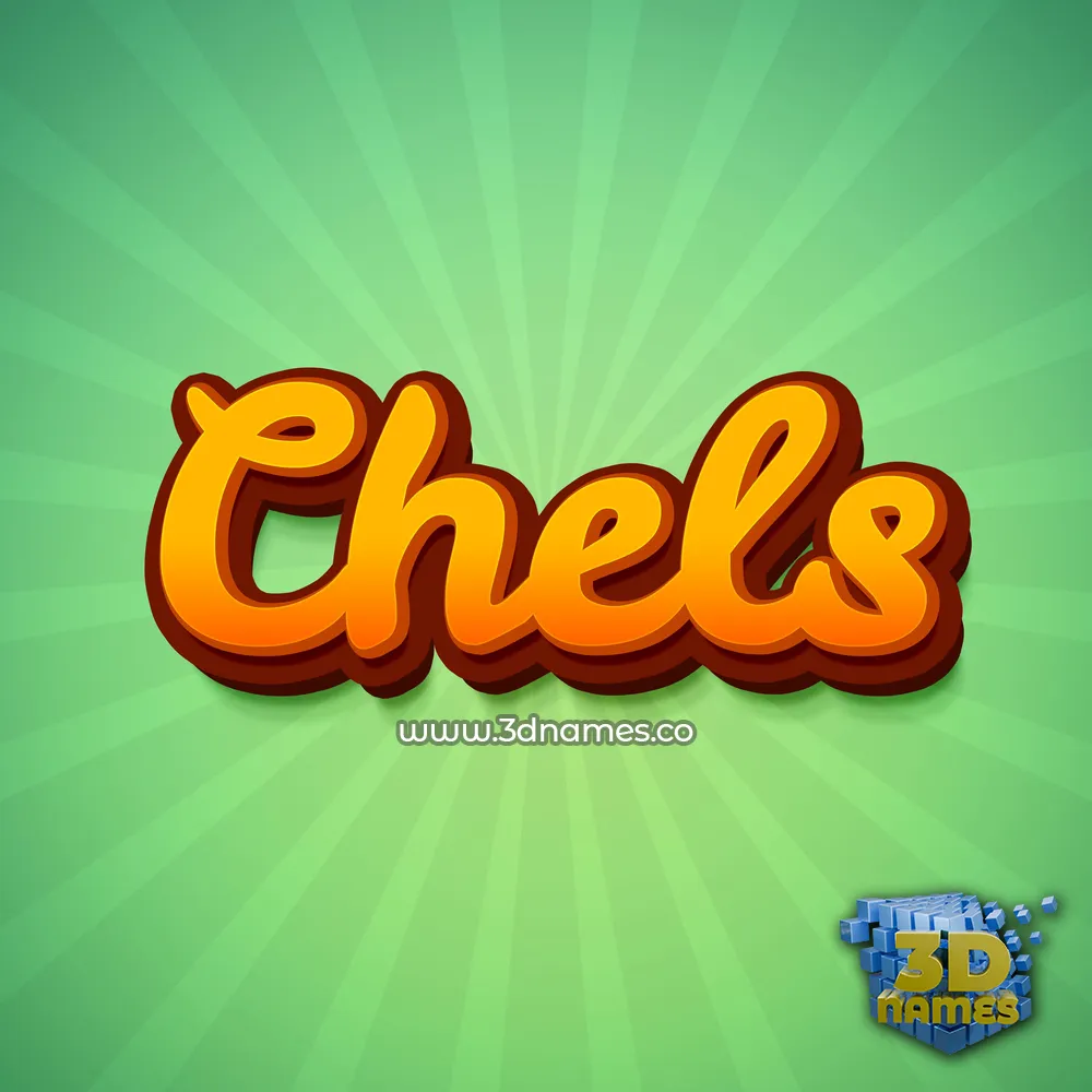 chels in Green Rays style - 3D name wallpaper