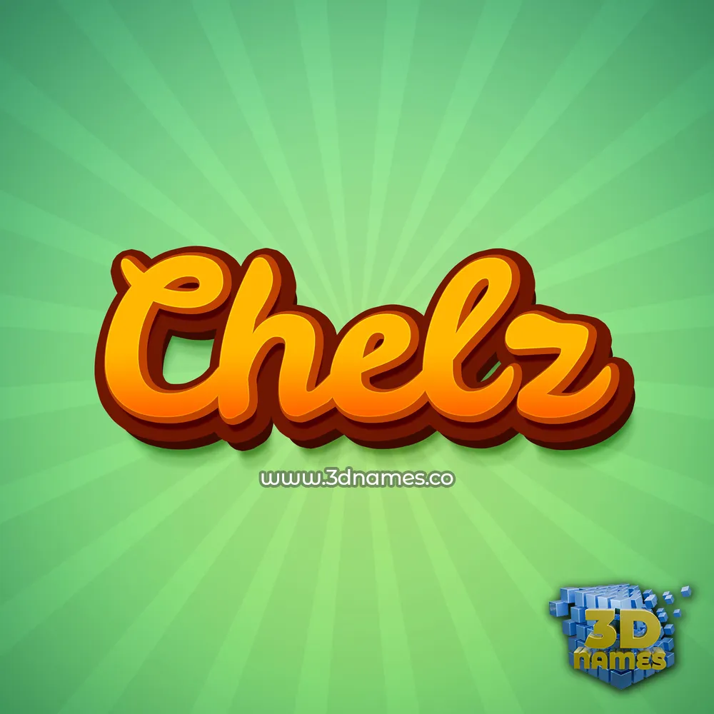 chelz in Green Rays style - 3D name wallpaper