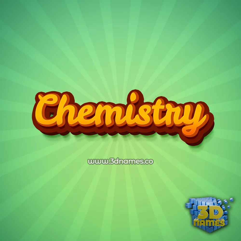chemistry in Green Rays style - 3D name wallpaper