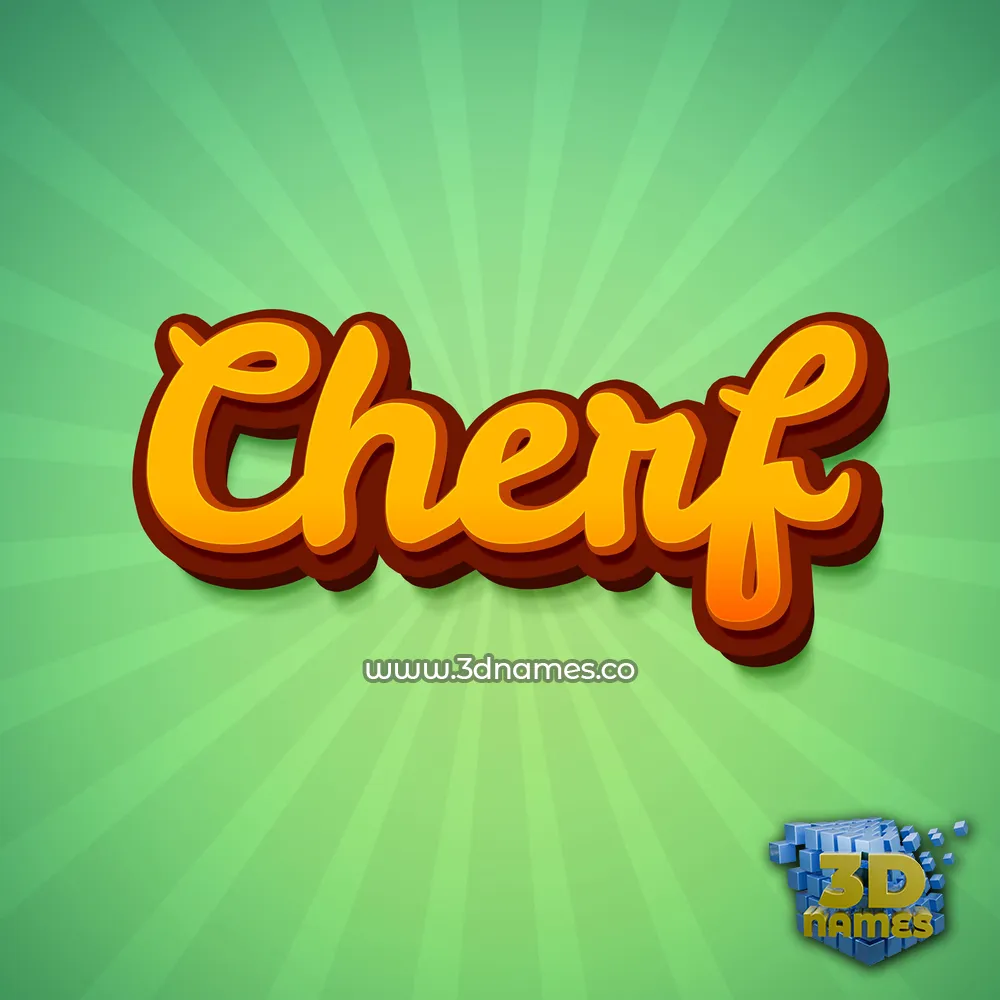 cherf in Green Rays style - 3D name wallpaper