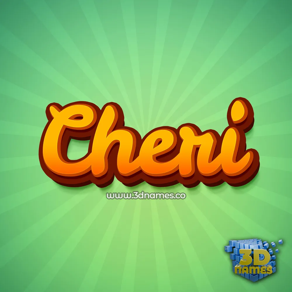 cheri in Green Rays style - 3D name wallpaper