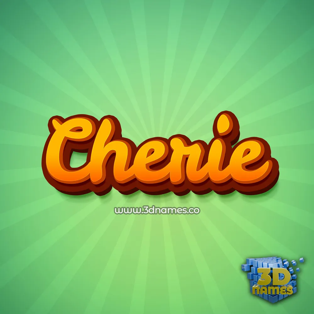 cherie in Green Rays style - 3D name wallpaper