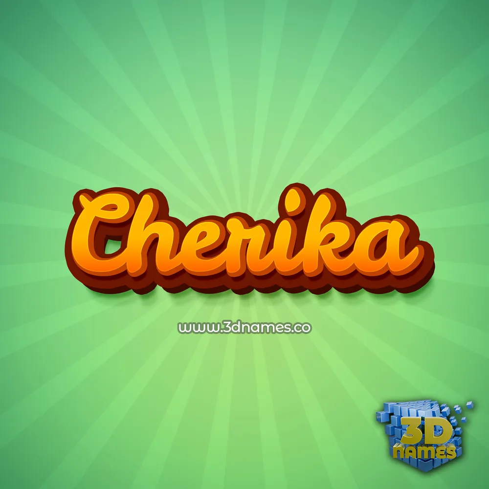 cherika in Green Rays style - 3D name wallpaper