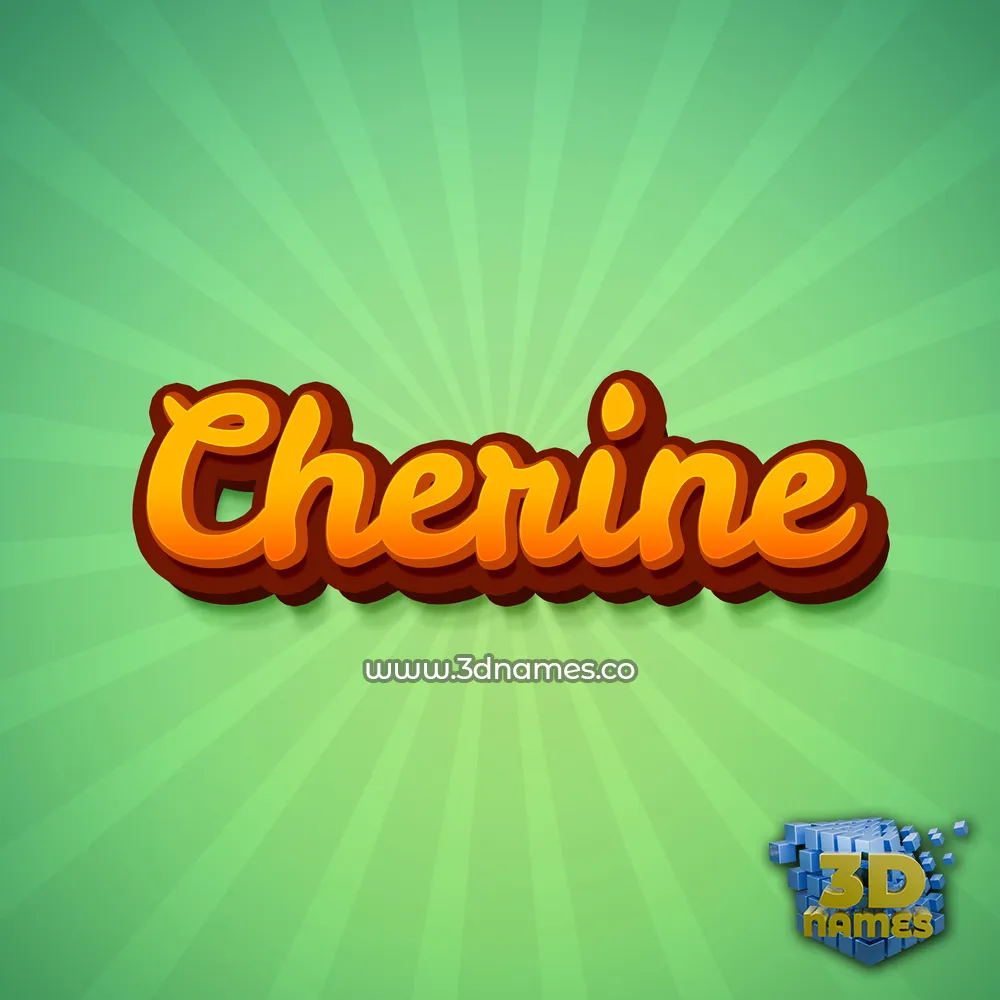 cherine in Green Rays style - 3D name wallpaper