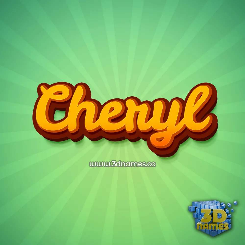 cheryl in Green Rays style - 3D name wallpaper