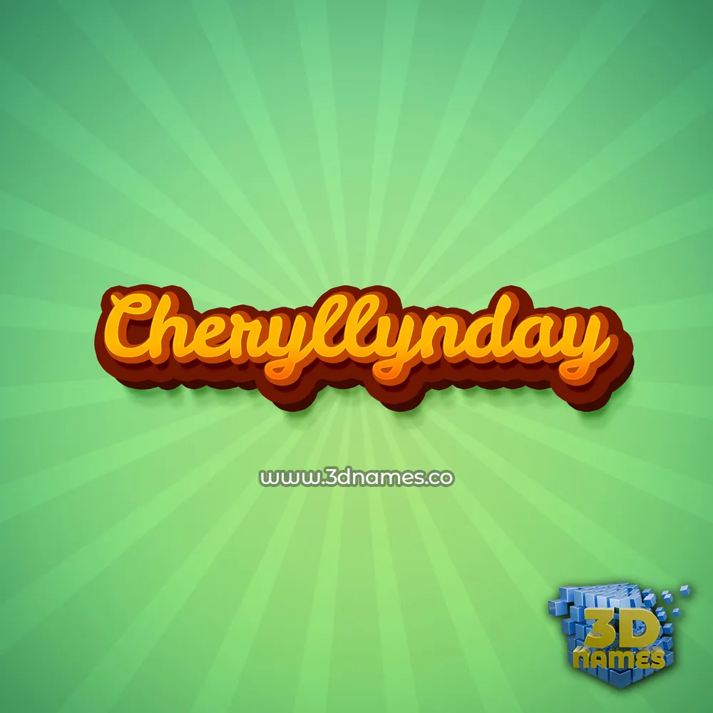 cheryllynday in Green Rays style - 3D name wallpaper