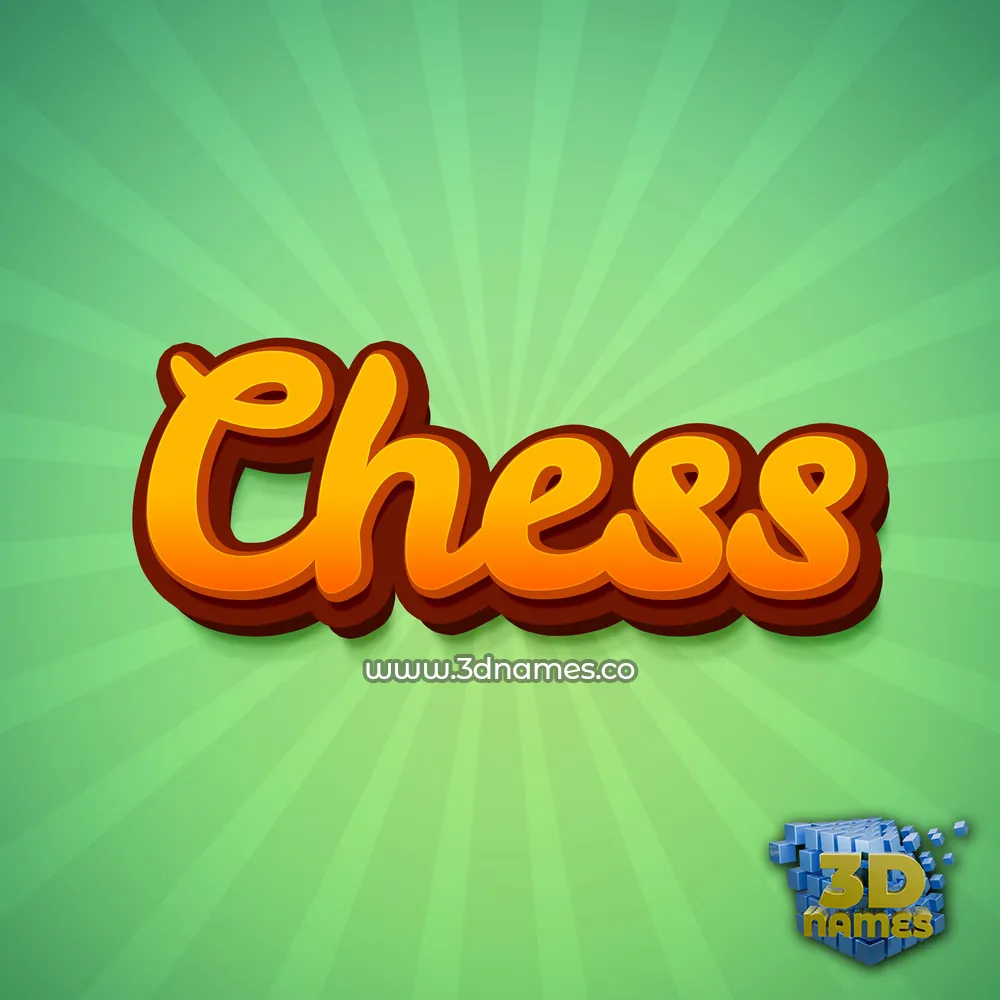 chess in Green Rays style - 3D name wallpaper