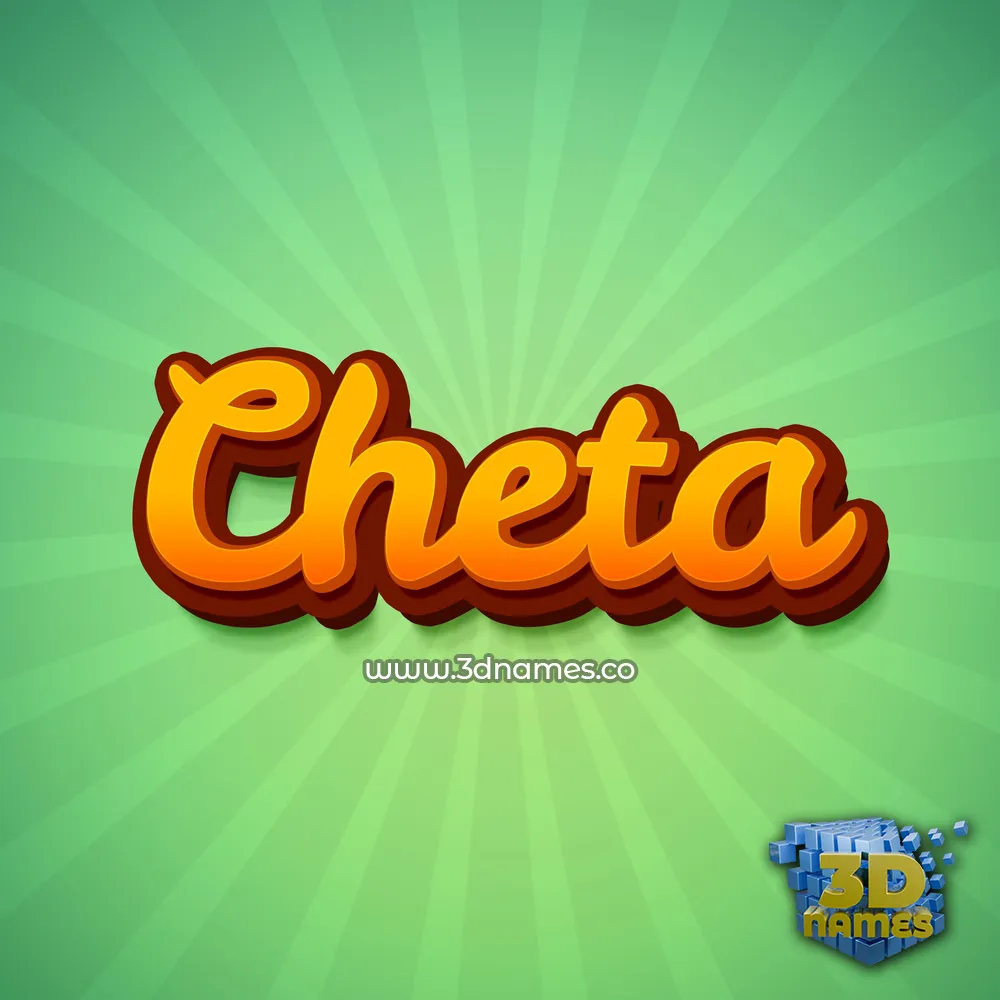 cheta in Green Rays style - 3D name wallpaper