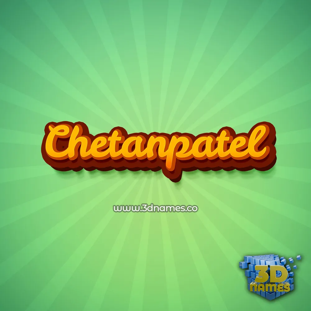 chetanpatel in Green Rays style - 3D name wallpaper