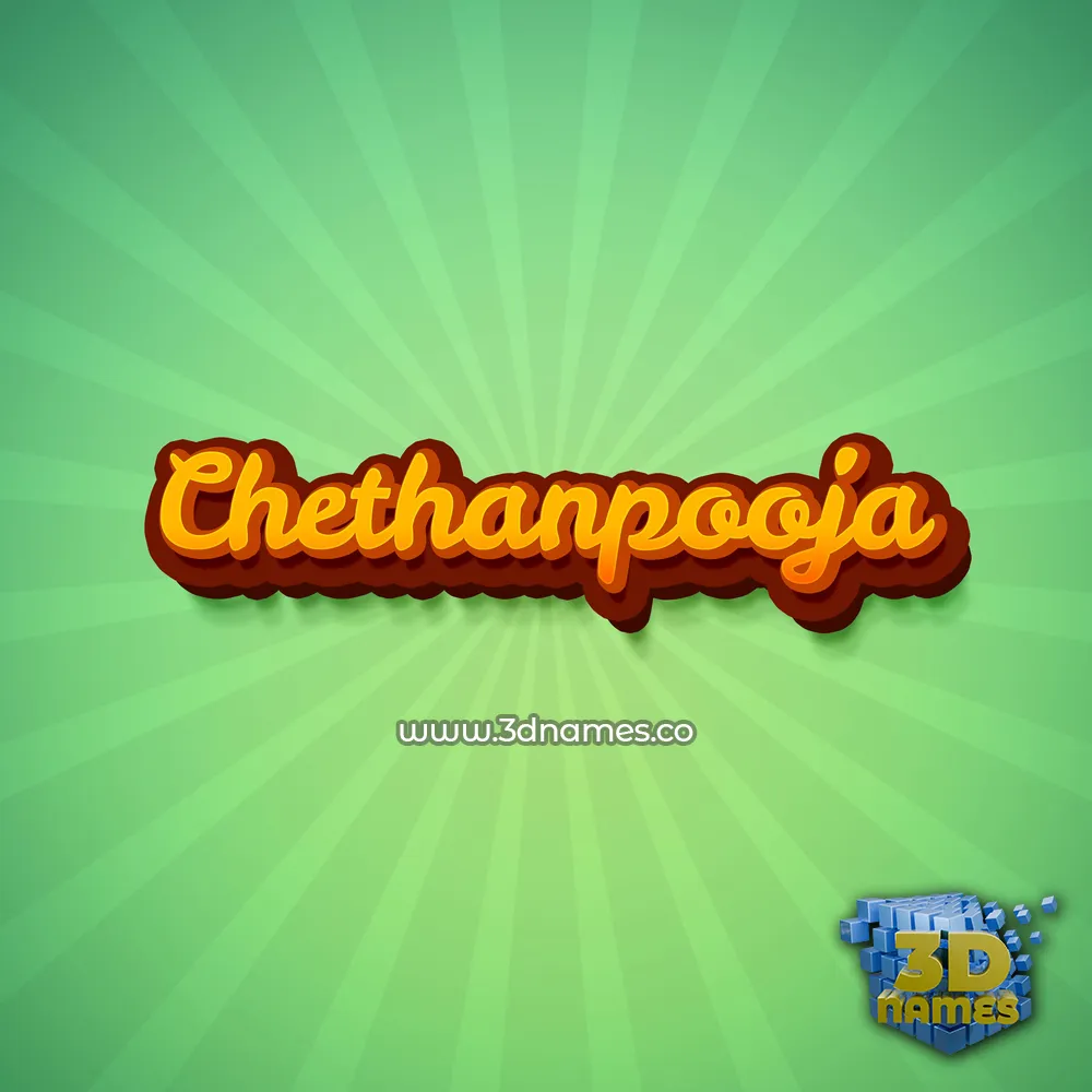 chethanpooja in Green Rays style - 3D name wallpaper