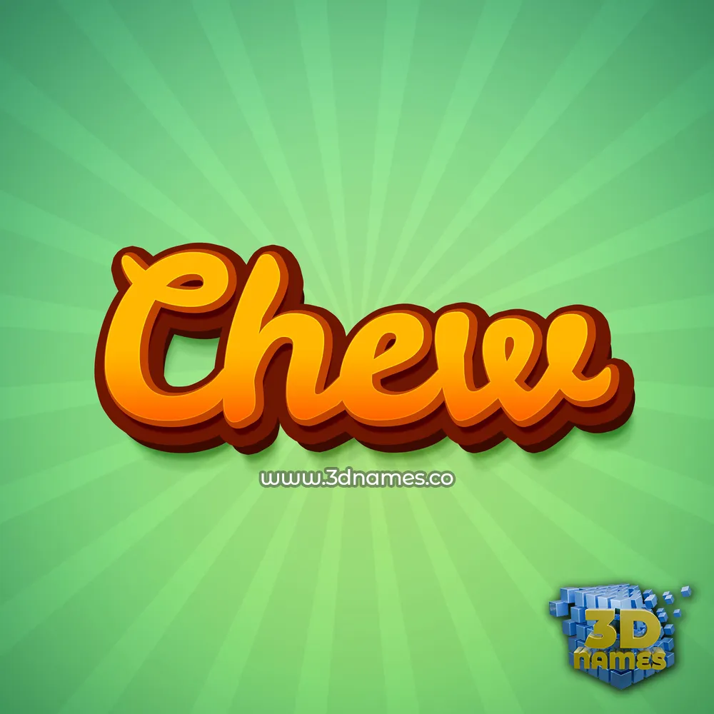 chew in Green Rays style - 3D name wallpaper