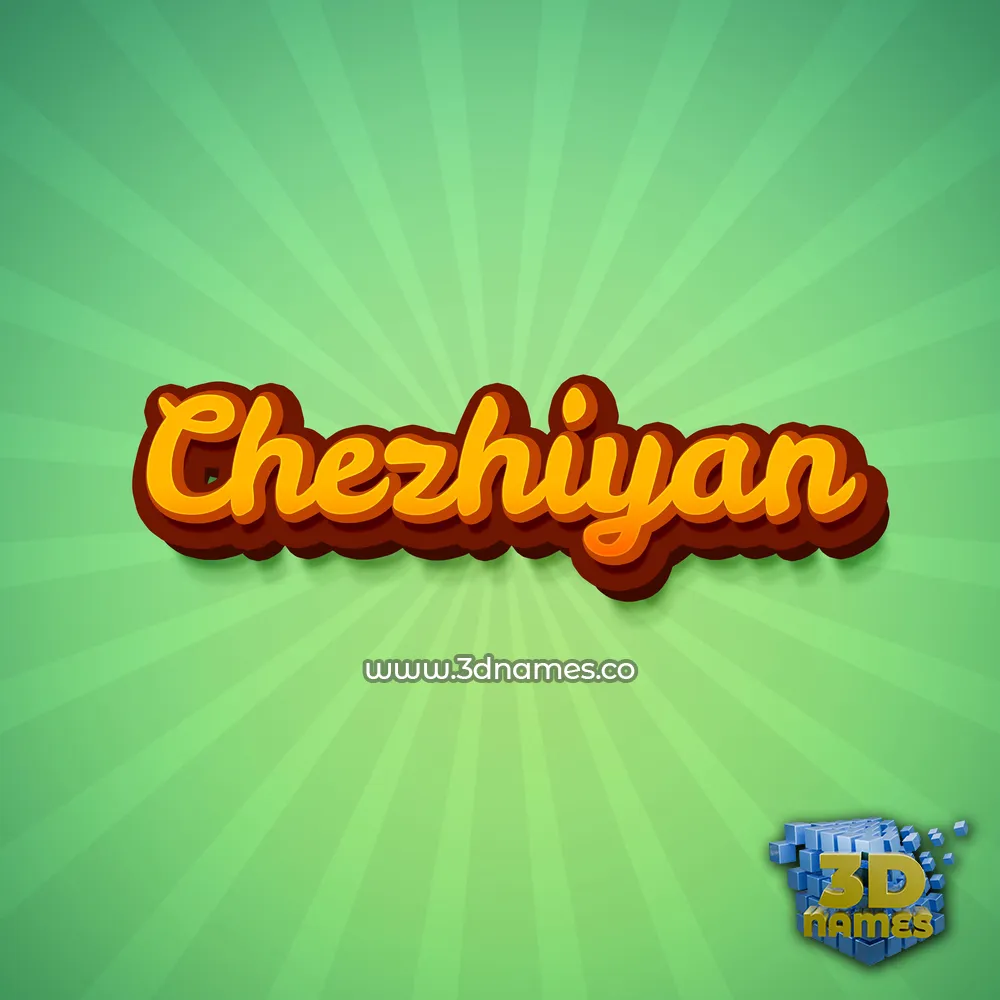 chezhiyan in Green Rays style - 3D name wallpaper