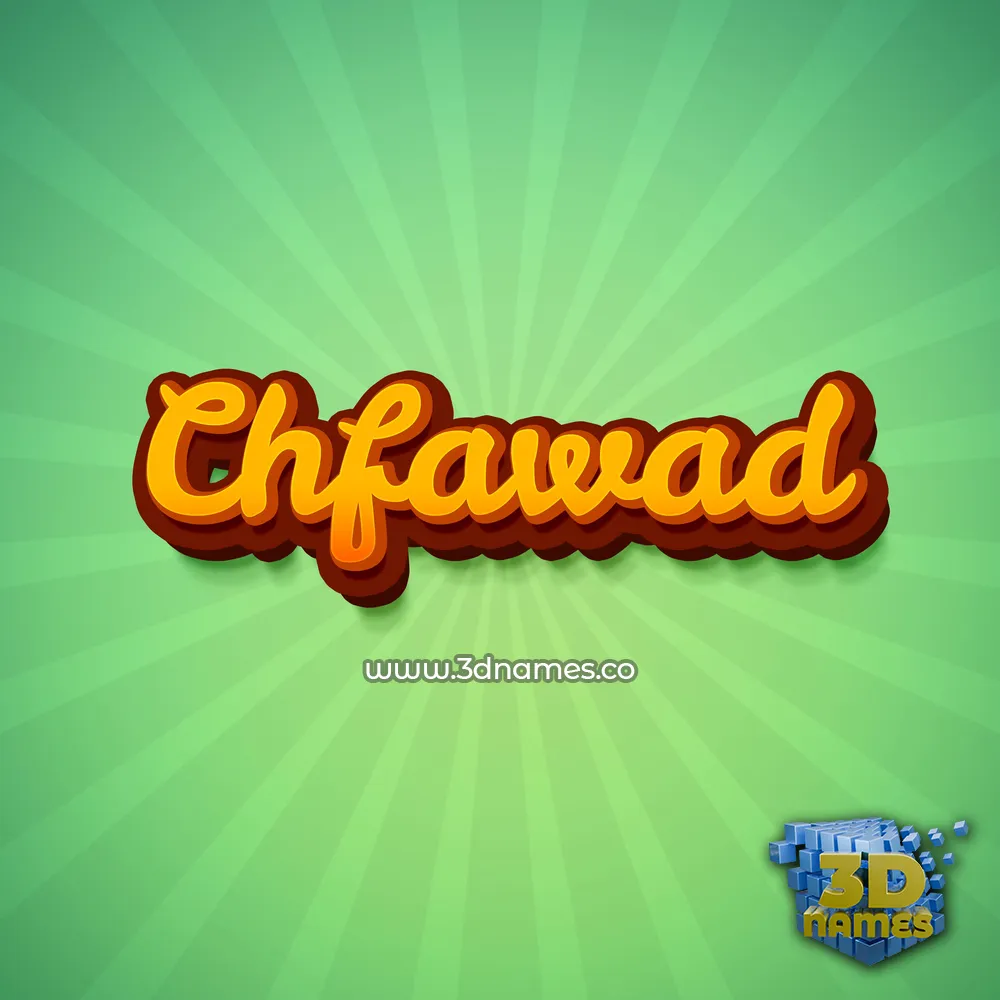 chfawad in Green Rays style - 3D name wallpaper