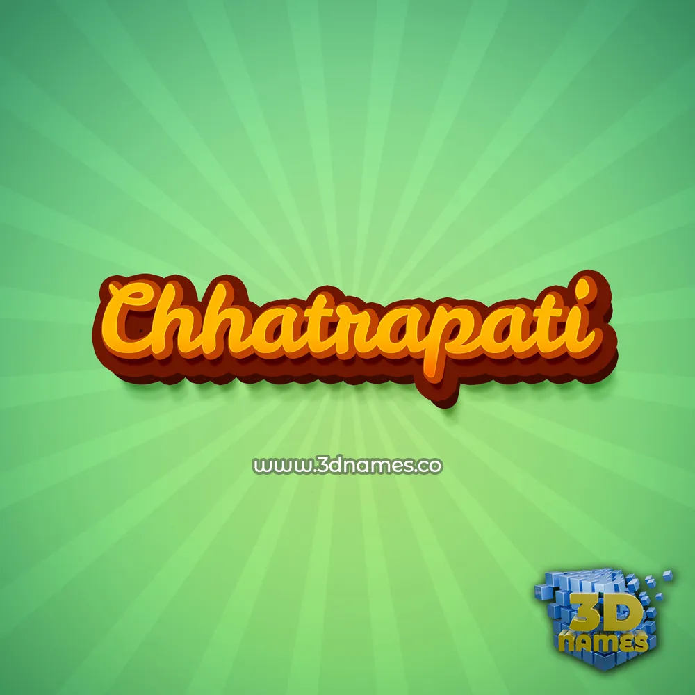 chhatrapati in Green Rays style - 3D name wallpaper