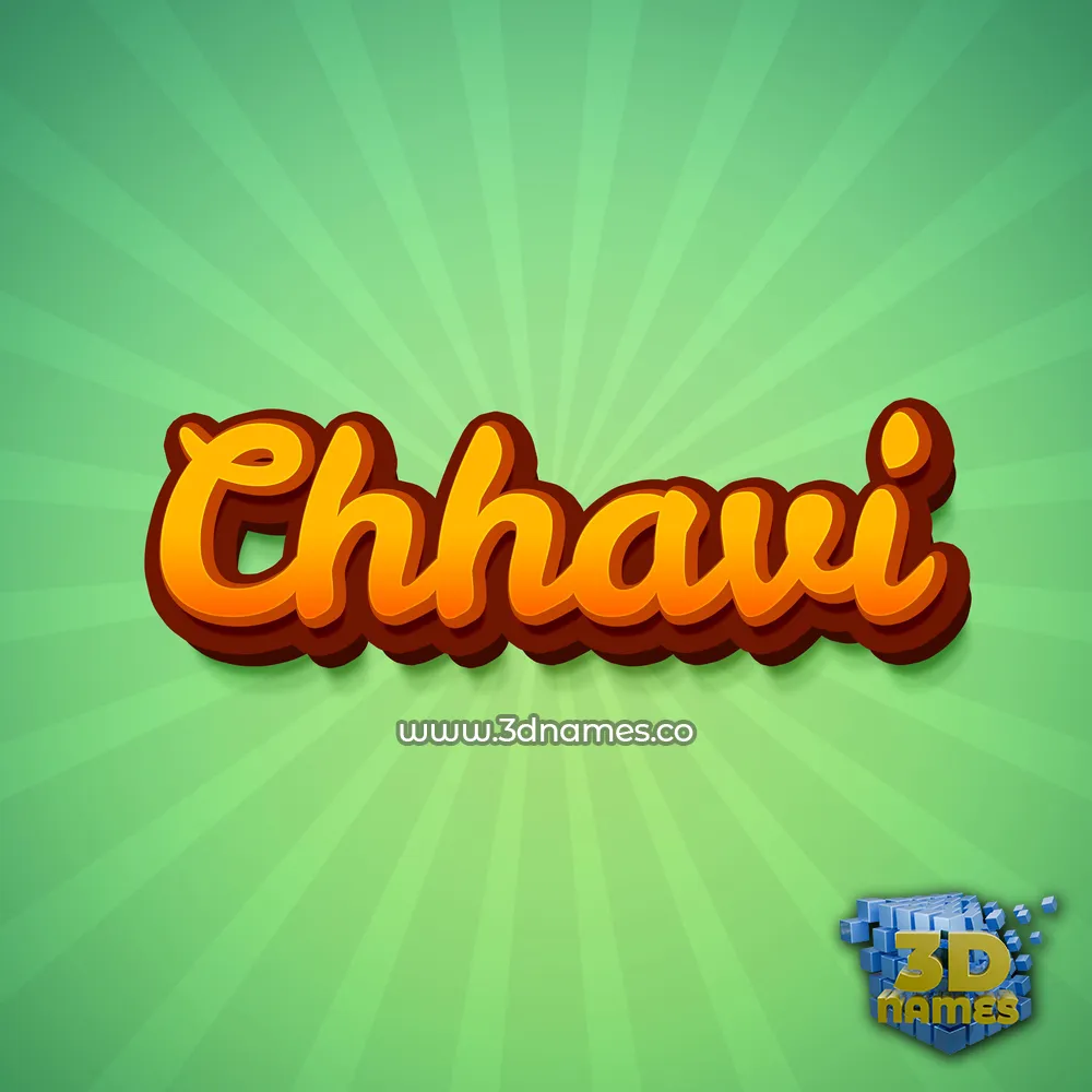 chhavi in Green Rays style - 3D name wallpaper