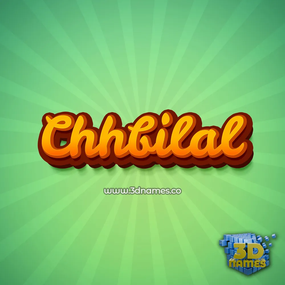 chhbilal in Green Rays style - 3D name wallpaper
