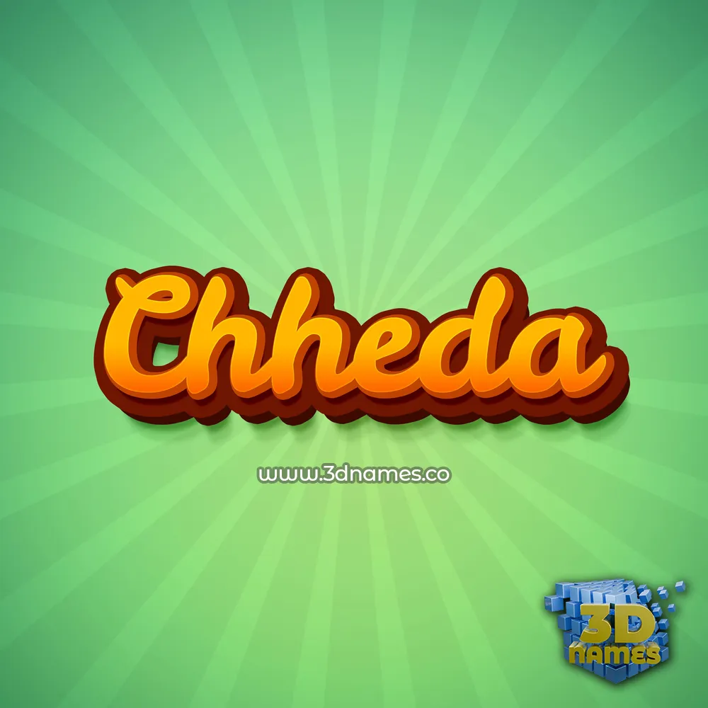 chheda in Green Rays style - 3D name wallpaper