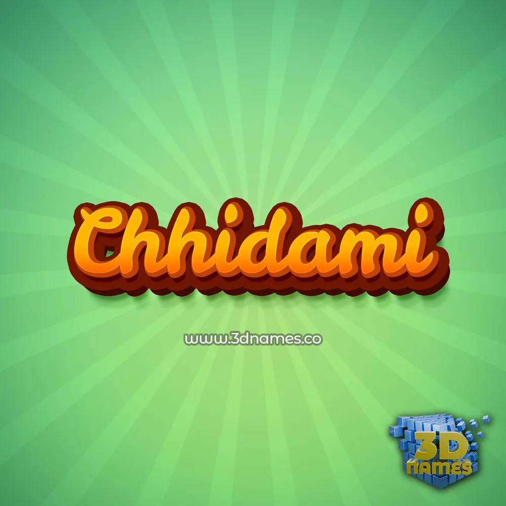 chhidami in Green Rays style - 3D name wallpaper
