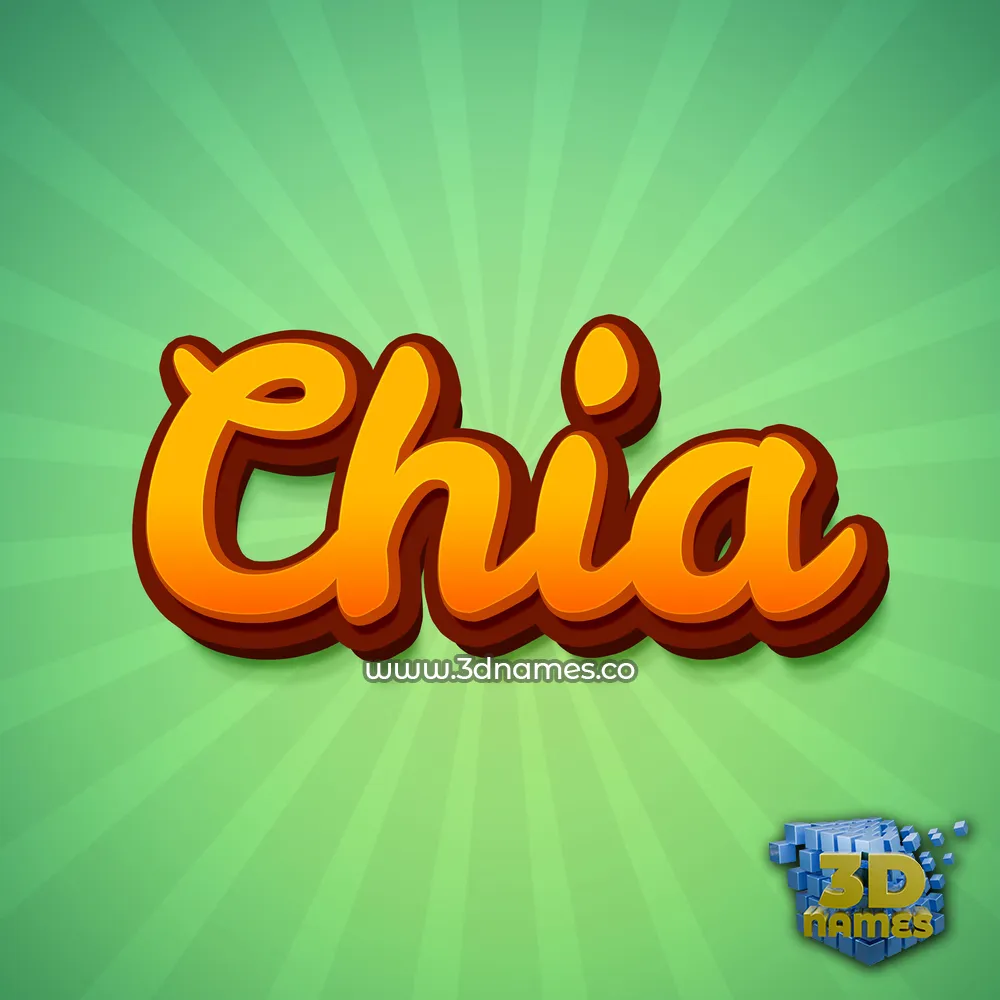 chia in Green Rays style - 3D name wallpaper