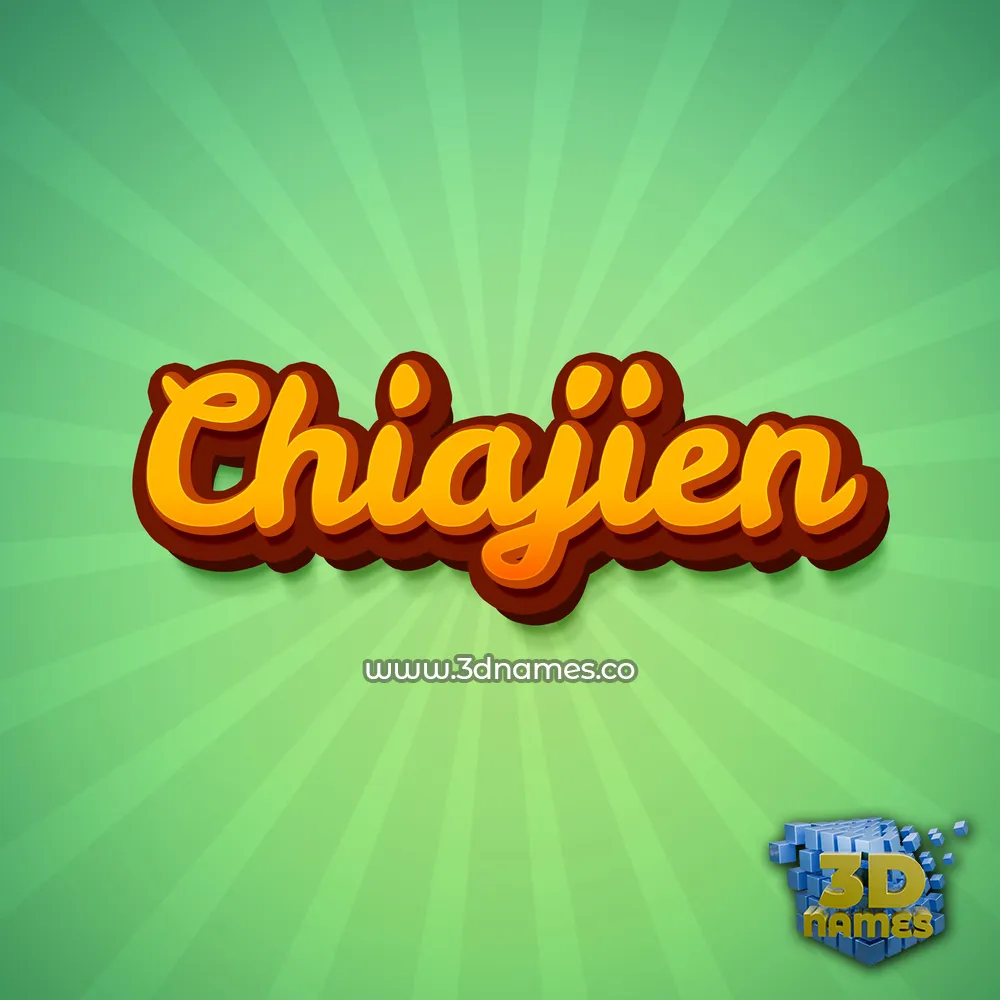 chiajien in Green Rays style - 3D name wallpaper