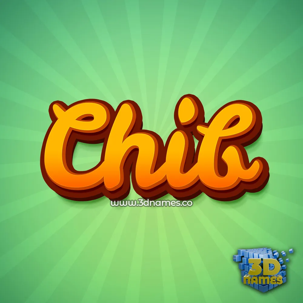 chib in Green Rays style - 3D name wallpaper