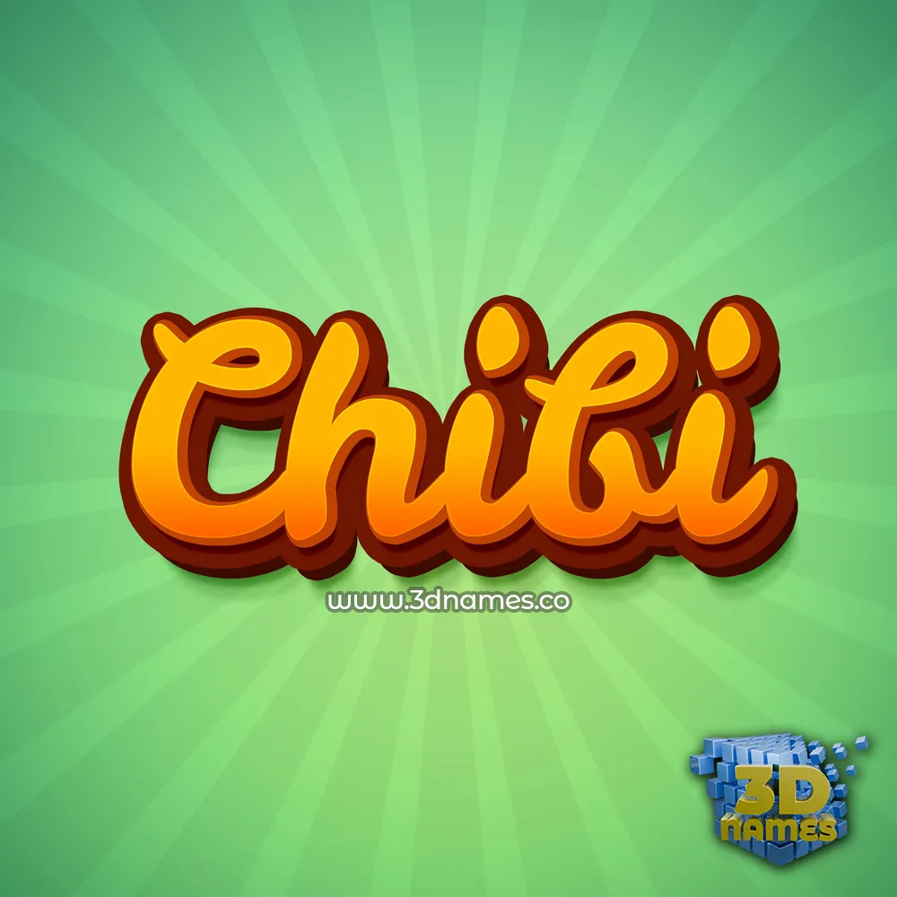 chibi in Green Rays style - 3D name wallpaper