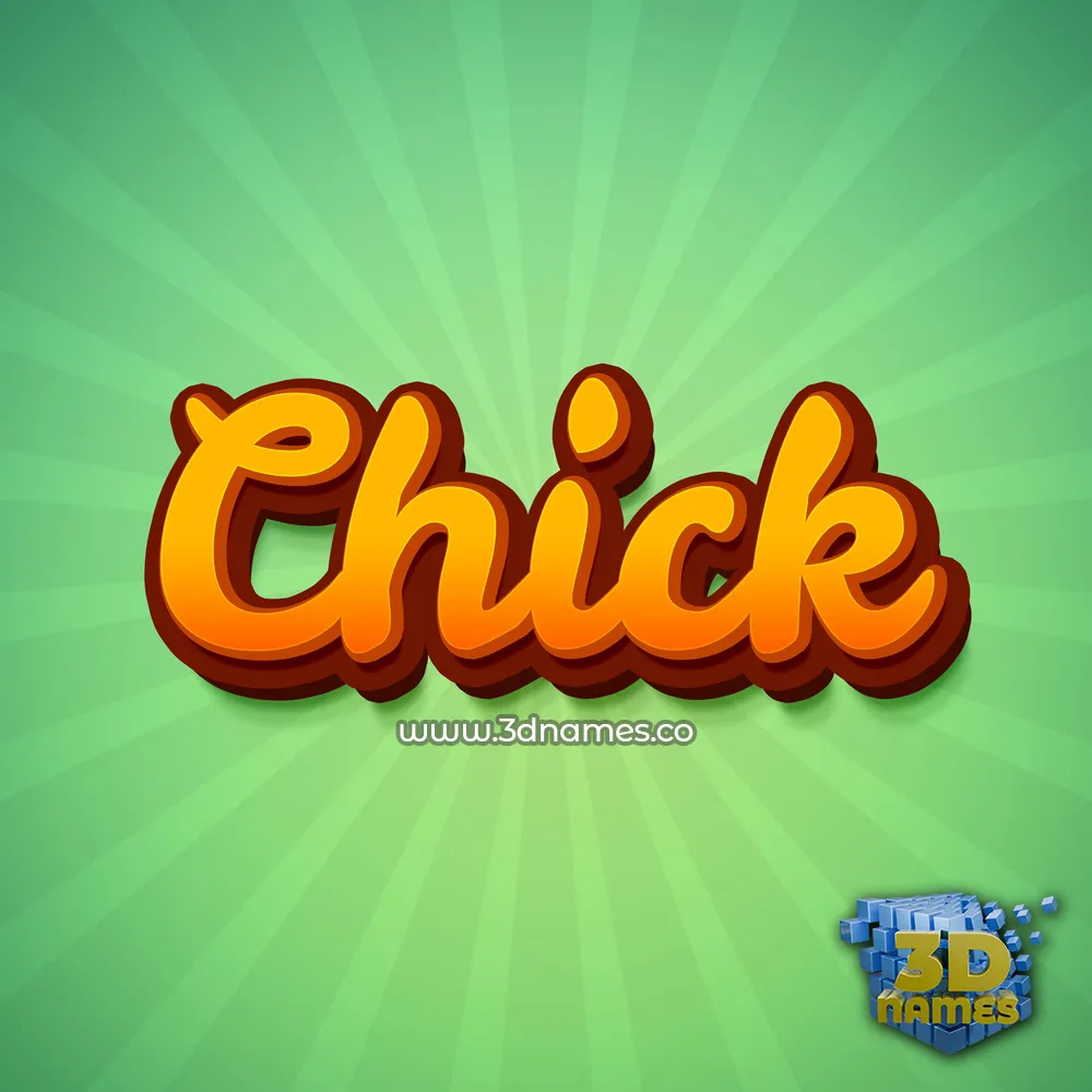chick in Green Rays style - 3D name wallpaper