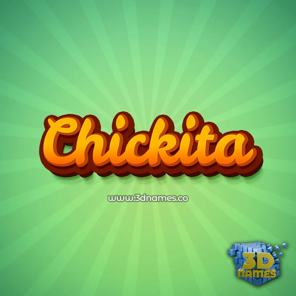 chickita in Green Rays style - 3D name wallpaper