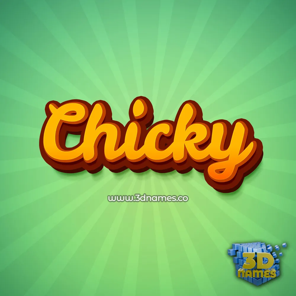 chicky in Green Rays style - 3D name wallpaper
