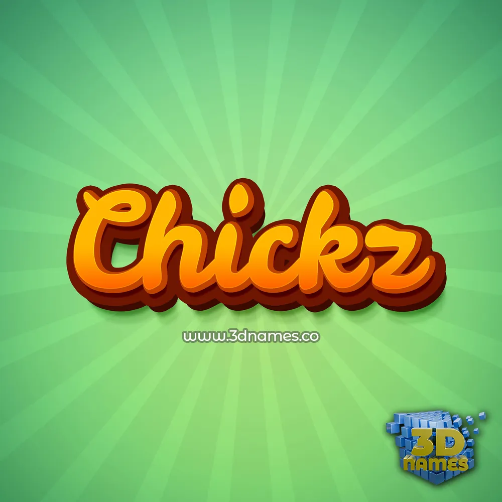 chickz in Green Rays style - 3D name wallpaper
