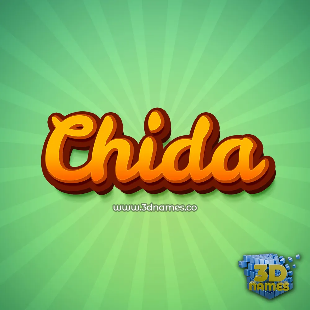 chida in Green Rays style - 3D name wallpaper