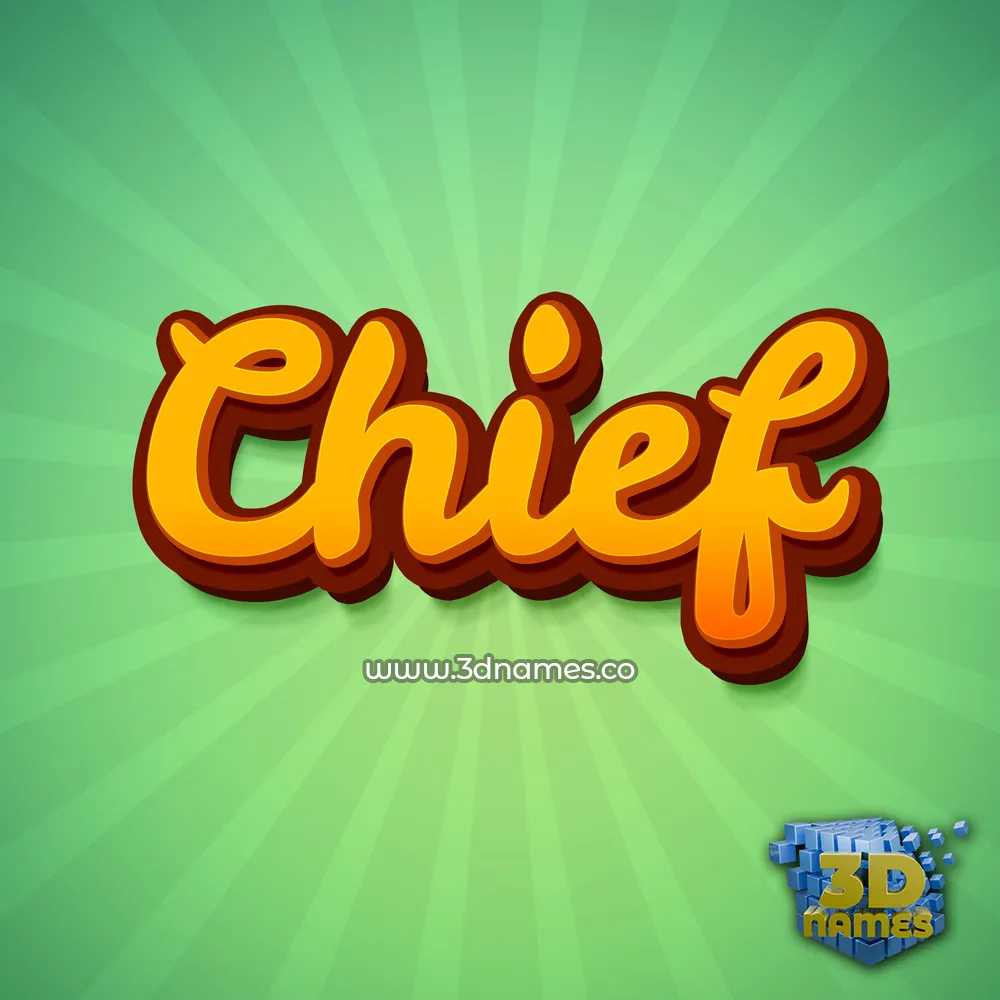 chief in Green Rays style - 3D name wallpaper