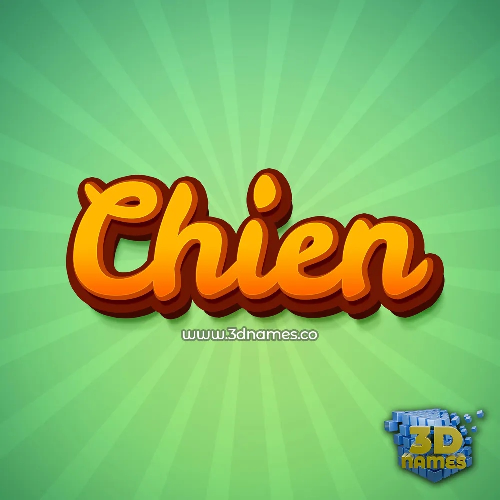 chien in Green Rays style - 3D name wallpaper